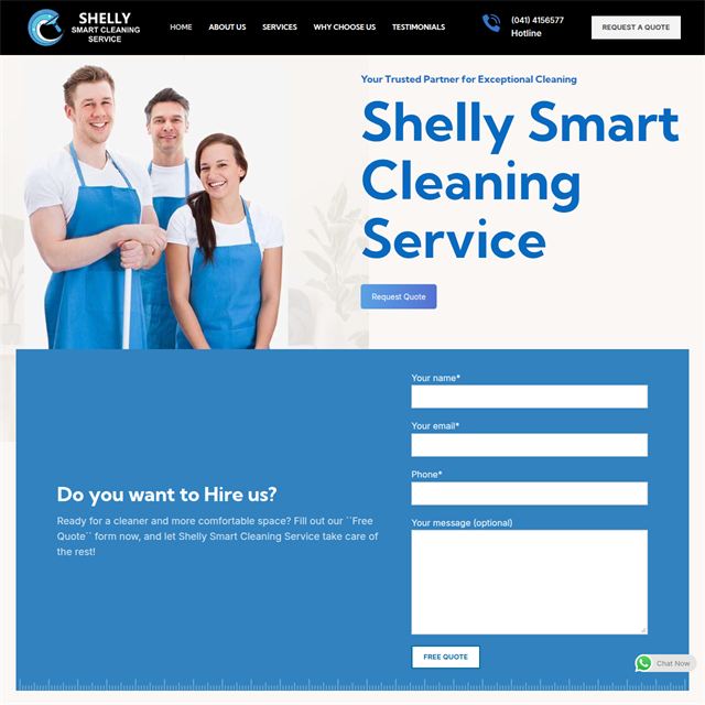 Shelly Smart Cleaning — Cleaning services company website designed and developed by ZyntaX Online