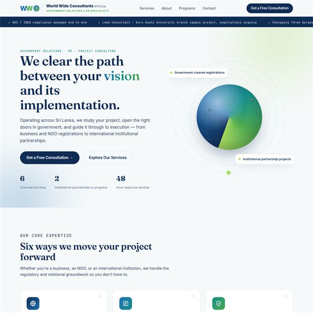 World Wide Consultants — Government relations & PR consultancy designed and developed by ZyntaX Online